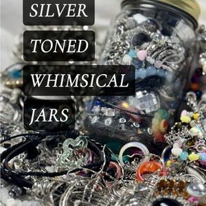 Silver Toned Whimsical Mystery Jewelry Jar